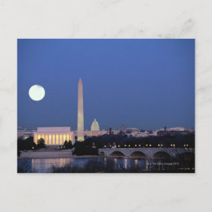 Carte Postale Lincoln Memorial, Washington Monument, États-Unis
