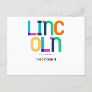 Carte Postale Lincoln Nebraska Mid Century, Pop Art,