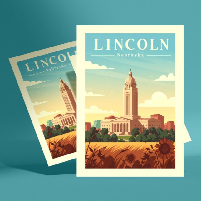 Carte Postale Lincoln vintage Nebraska (Créateur téléchargé)