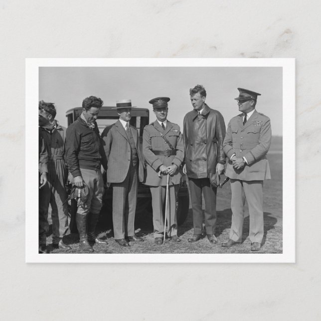 Carte Postale Lindbergh et Wright à Wright Field Photographie (Devant)