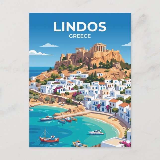Carte Postale Lindos Grèce (Devant)