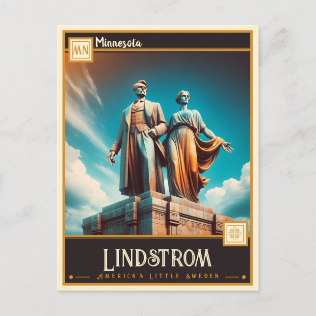 Carte Postale Lindstrom, Minnesota | VINTAGE (Devant)
