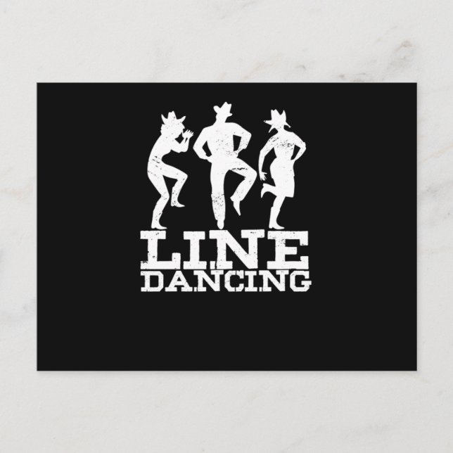Carte Postale Line Dancing Cowgirl Cowboy Country Music Cadeau (Devant)