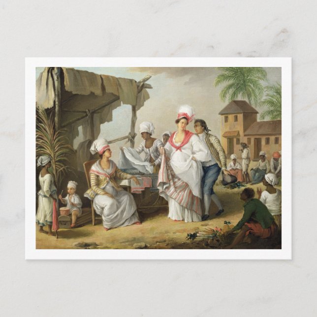 Carte Postale Linen Market, Roseau, Dominique, c.1780 (huile sur (Devant)