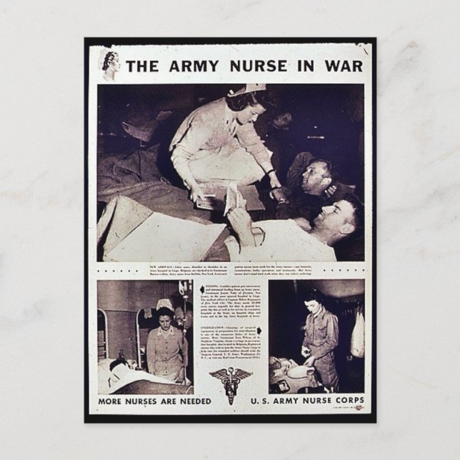 Carte Postale L'Infirmière De L'Armée En Guerre (Devant)