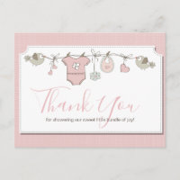 Linge de bébé rose bébé Shower Merci