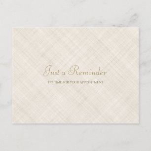 Carte Postale Linge de lit simple beige élégant Script Rendez-vo