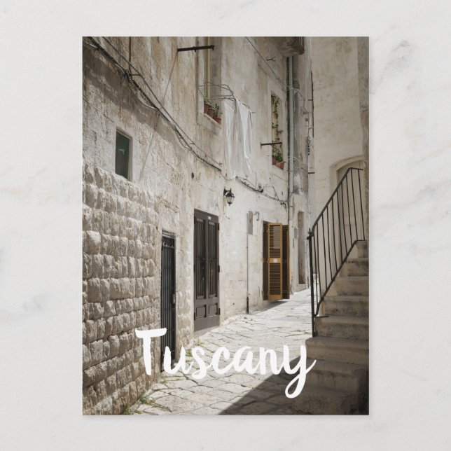 Carte Postale Linge suspendu pour sécher dans une ruelle en Ital (Devant)