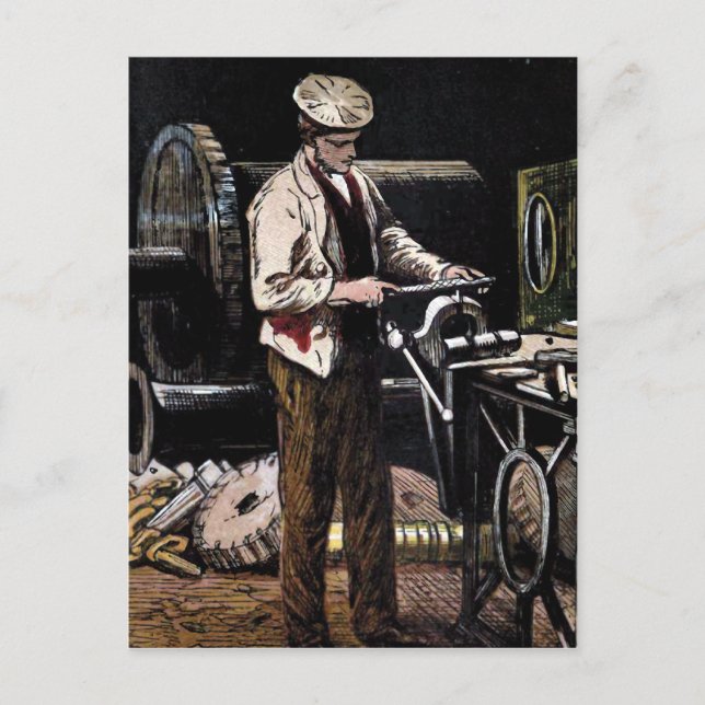 Carte Postale "L'ingénieur" Illustration Vintage (Devant)