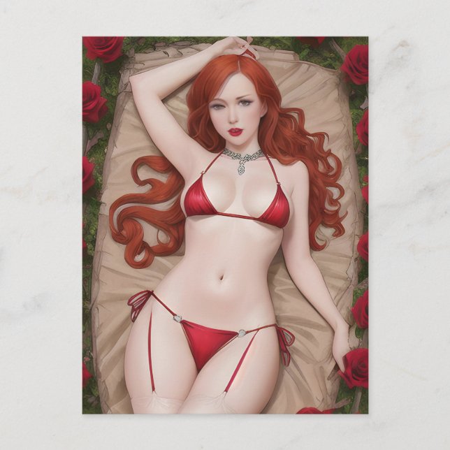 Carte postale Lingerie rouge (Devant)