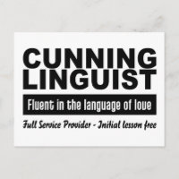 Carte postale Linguiste rustique, personnaliser