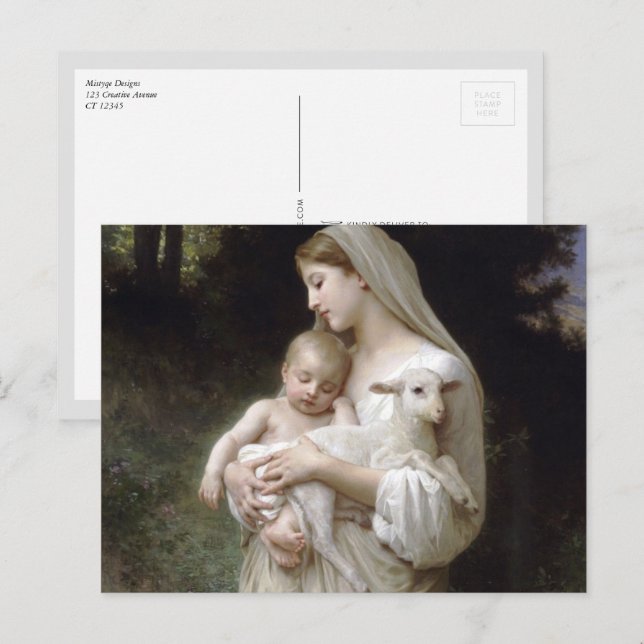 Carte Postale L'Innocence, William-Adolphe Bouguereau (Devant / Derrière)