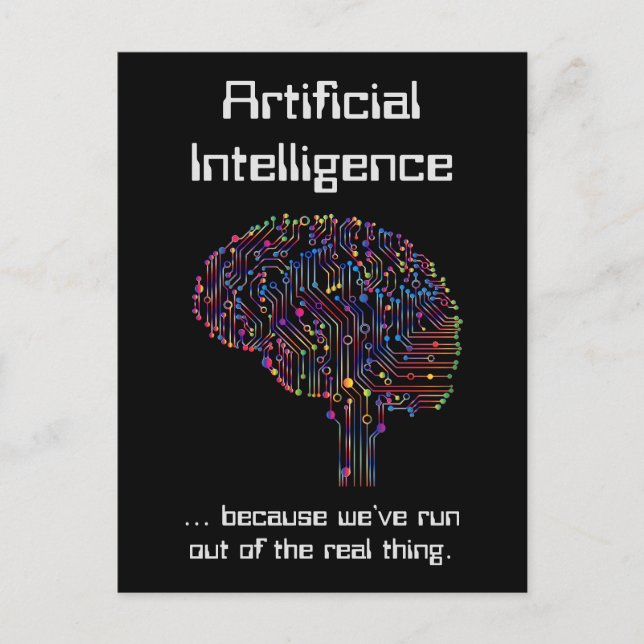 Carte Postale L'intelligence artificielle contre la réalité (Devant)