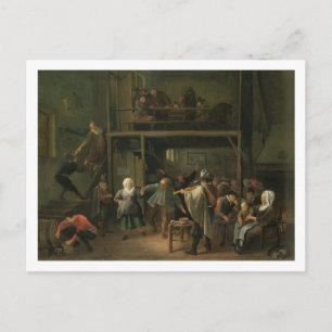 Carte Postale L'intérieur d'une taverne avec un couple dansant