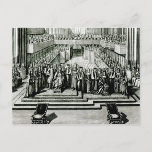 Carte Postale L'intronisation du roi Jacques II et de la reine M