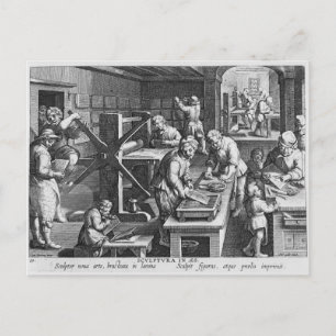 Carte Postale L'invention de la gravure de cuivre