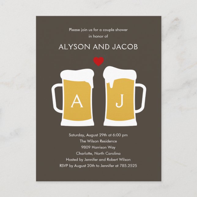 Carte Postale L'invitation parfaite du Wedding shower Brew (Devant)