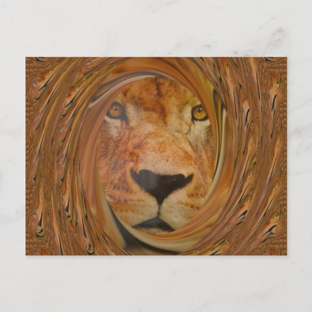 Carte Postale Lion Abstrait Safari Art (Devant)