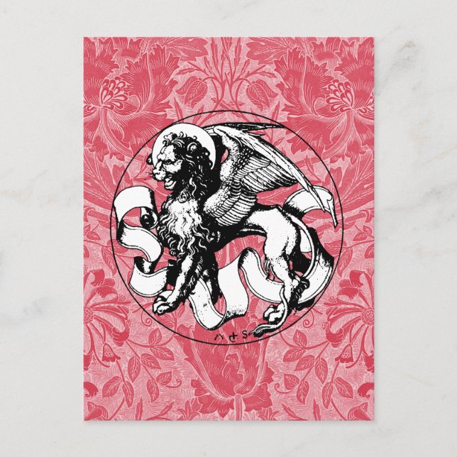 Carte Postale Lion ailé Saint-Marc du XVe siècle (Devant)