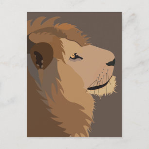 Carte Postale Lion Animal Faune Grand Félin