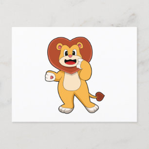 Carte Postale Lion avec coeur