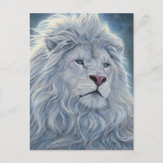 Carte Postale Lion blanc (Devant)