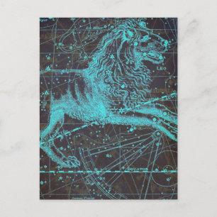 Carte Postale Lion bleu céleste