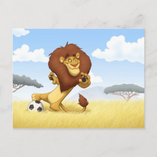 Carte postale Lion de football