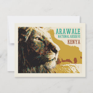 Carte Postale Lion en Arawale National Reserve, Kenya