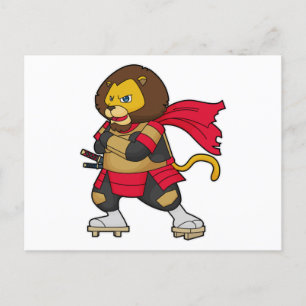 Carte Postale Lion en guerrier avec Cap