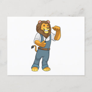 Carte Postale Lion en tant que tournevis de bricoleur