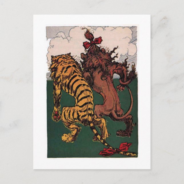 Carte Postale Lion et tigre (Devant)