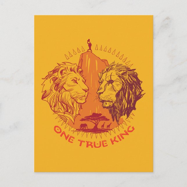 Carte Postale Lion King | "One True King" Simba & Scar Sketch (Devant)
