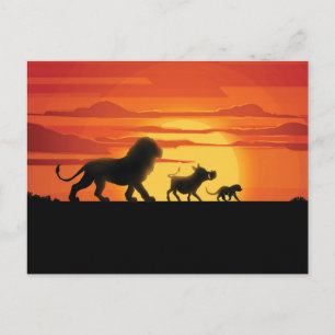 Carte Postale Lion King   Simba, Pumbaa & Timon Silhouette