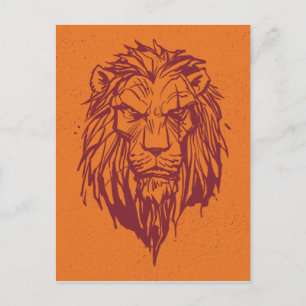 Carte Postale Lion King   Sketch de tête de voiture