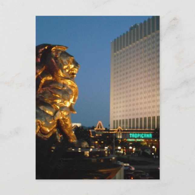 Carte Postale Lion MGM face au Strip de Las Vegas (Devant)