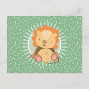 Carte Postale Lion mignon de la jungle - Animaux de zoo amusants