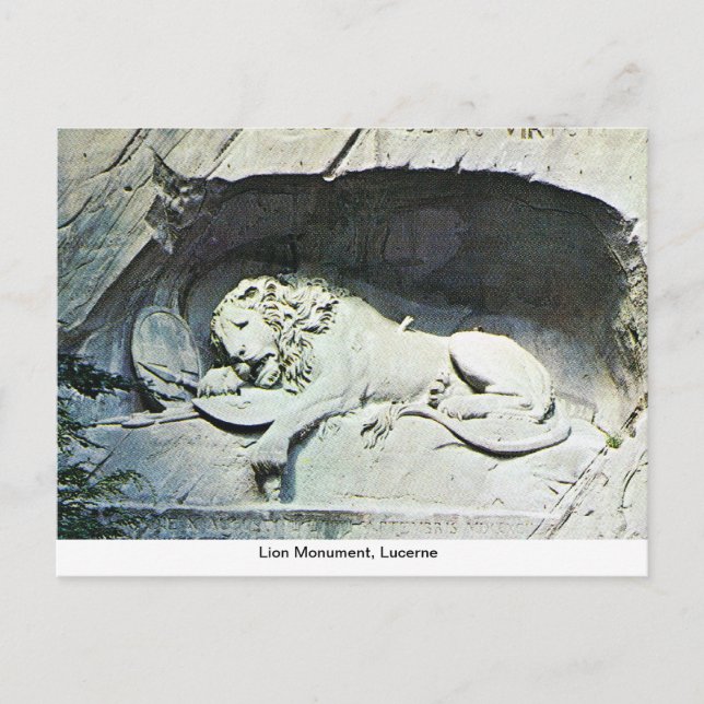 Carte Postale Lion Monument, Lucerne (Devant)