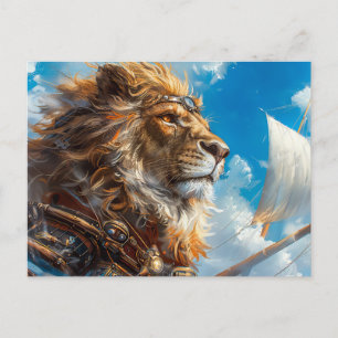 Carte Postale Lion Steampunk