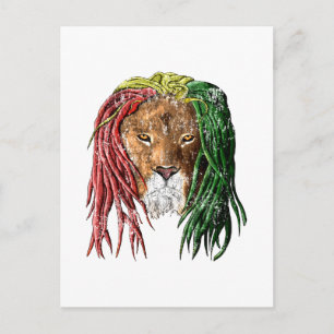 Carte Postale Lion vintage Rasta Reggae