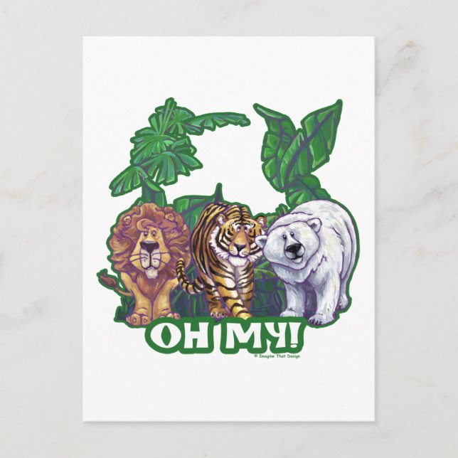 Carte Postale Lions Tiger Ours Oh Mon (Devant)