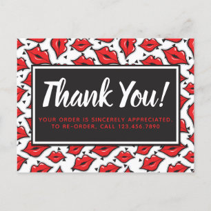 Carte Postale Lipstick Distributeur Merci Rouge Lips Kiss