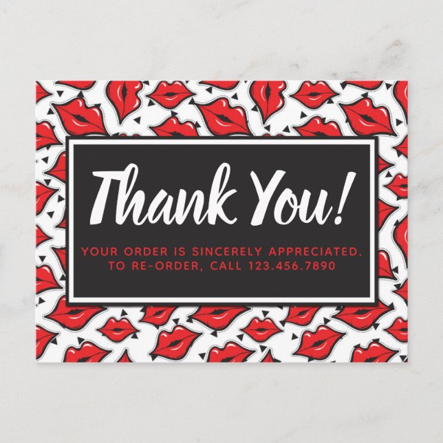 Carte Postale Lipstick Distributeur Merci Rouge Lips Kiss (Devant)