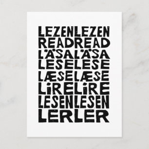 Carte Postale Lire en 8 langues Lino Imprimer