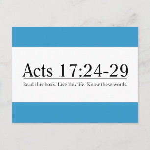 Carte Postale Lire la Bible Actes 17:24-29