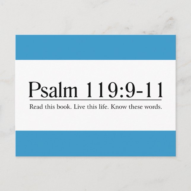 Carte Postale Lire la Bible Psaume 119:9-11 (Devant)
