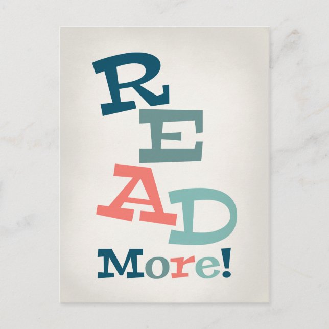 Carte Postale Lire la suite - Lecture colorée rétro (Devant)