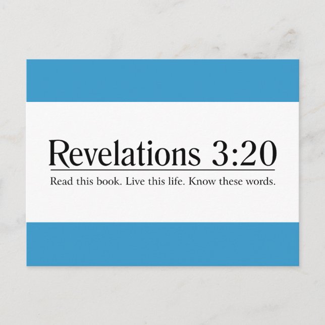 Carte Postale Lire les révélations bibliques 3:20 (Devant)