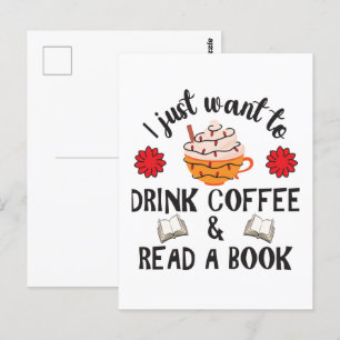 Carte Postale Lire Livre Et Boire Café