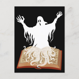 Carte Postale Lire plus Livres Ghost Book Halloween